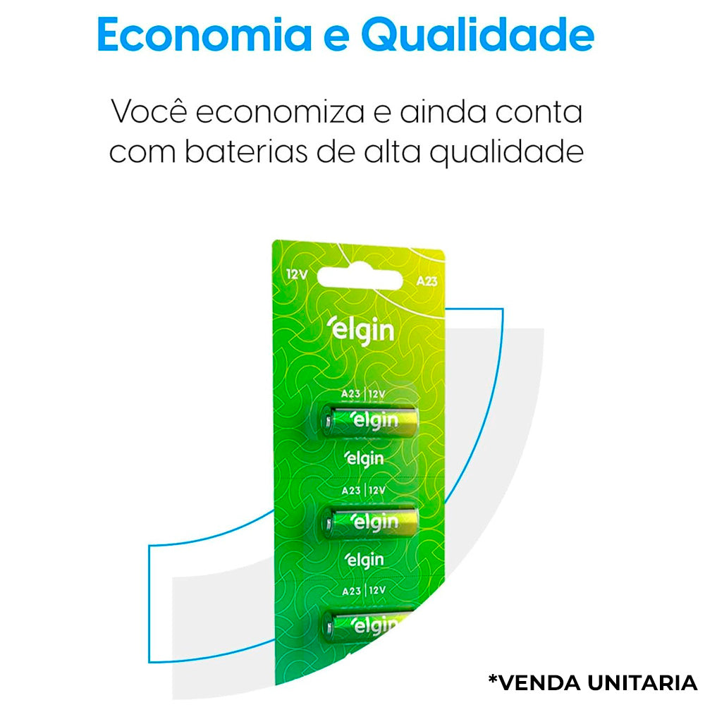Bateria A23 12V Elgin - 1 Unidade Fora da Cartela