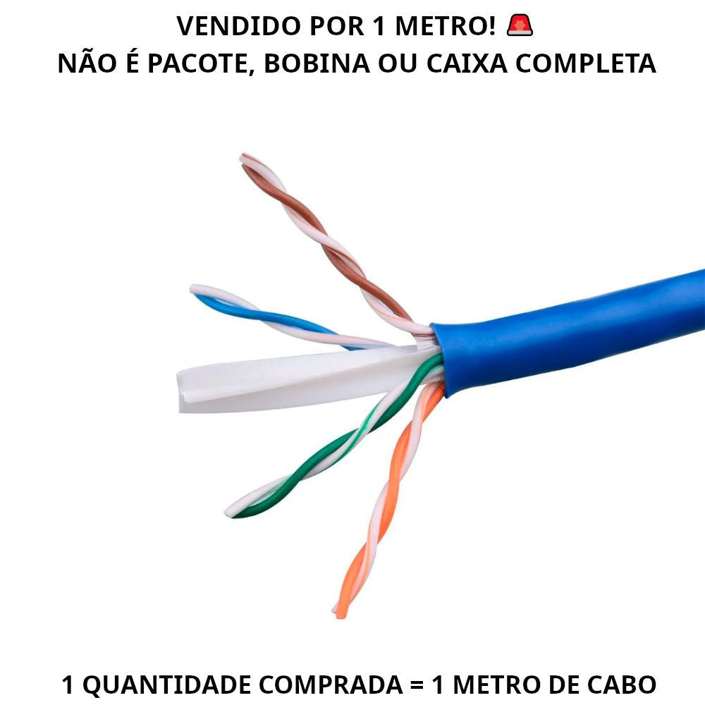 Metro de Cabo De Rede Lan Cat6 Utp Azul Deko ( Por Metro )