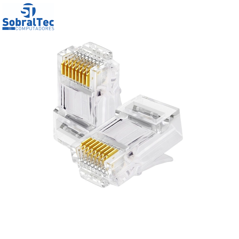 Conector Rj45 Cristal 8p8c Cat5e Suporta Ethernet 30mt- EXBOM