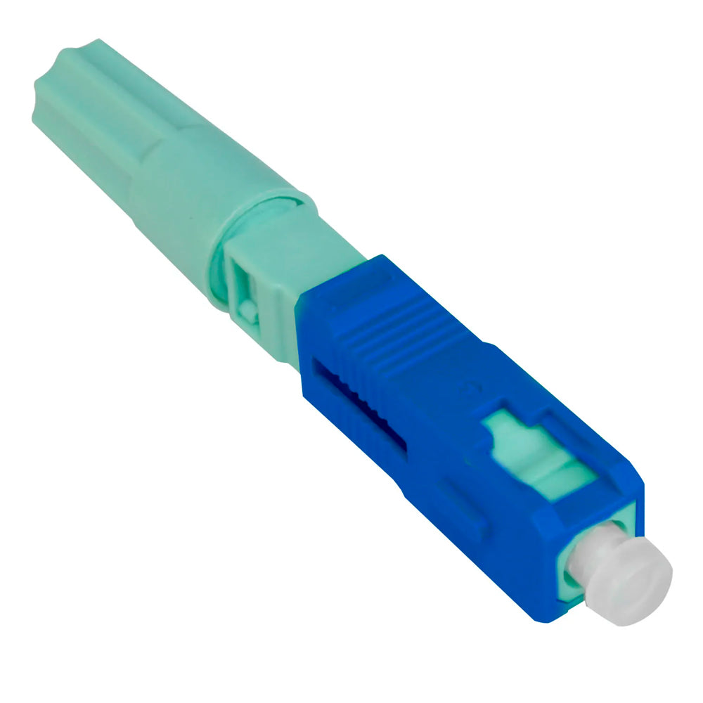 Conector de Campo Para Fibra Óptica, Tipo Fast, Rosca, SC/UPC, Azul