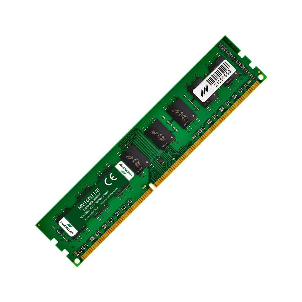 Memória RAM Desktop Macrovip 8GB 1600MHz DDR3 CL11, 1.5V, 240 pinos UDIMM MV16N11/8