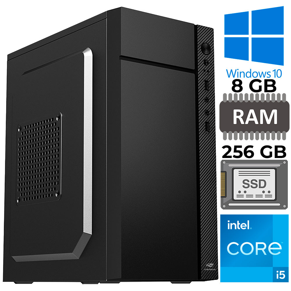 Computador Core I5-7500,  RAM 8GB, SSD 256GB, GT-H110 Com Slot M2, Rede Gigabit, MT-34BK, Windows, Mousepad Brinde