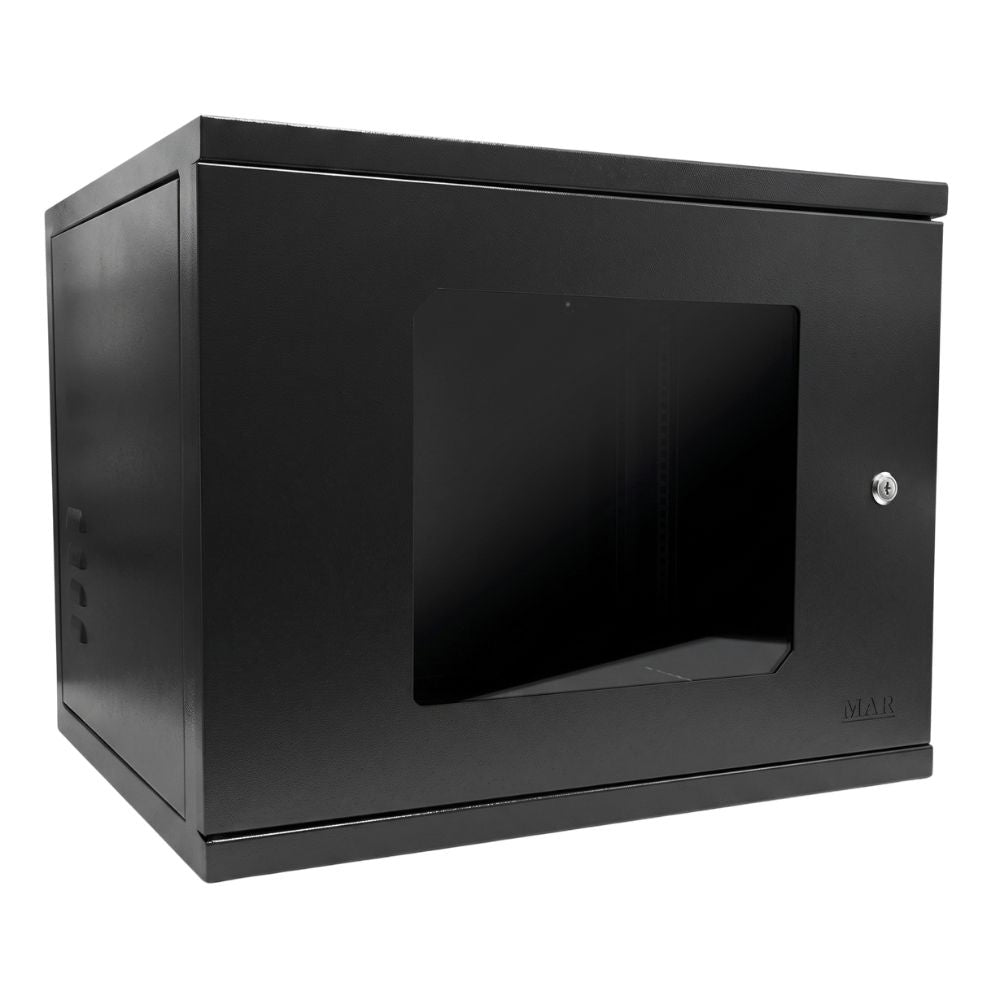 Mini Rack de Parede 19" 8U x 470 mm, Porta em Acrílico, Estrutura Soldada - MAX Eletron