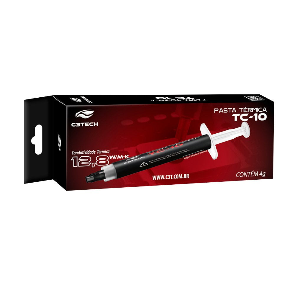 Pasta Térmica 4g TC-10 C3TECH, 12,8W/mk Alta Performance