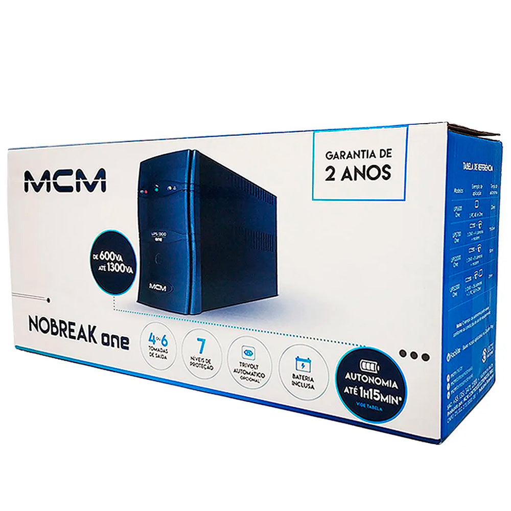 Nobreak UPS 1200VA One 3.1 Trivolt/115V MCM Com 6 Tomadas UPS0272