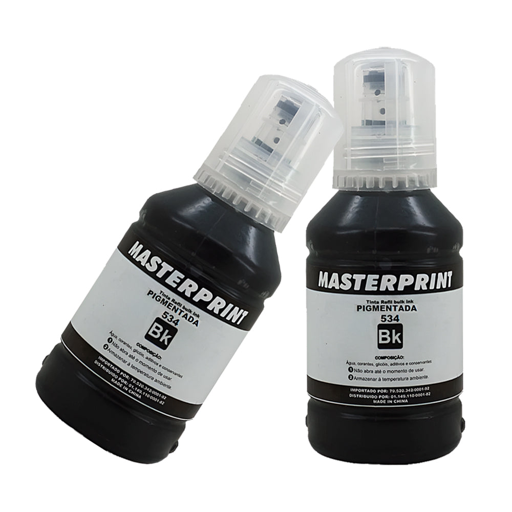 Refil de Tinta Compatível Epson 534 Preto Pigmentada 140ML MasterPrint