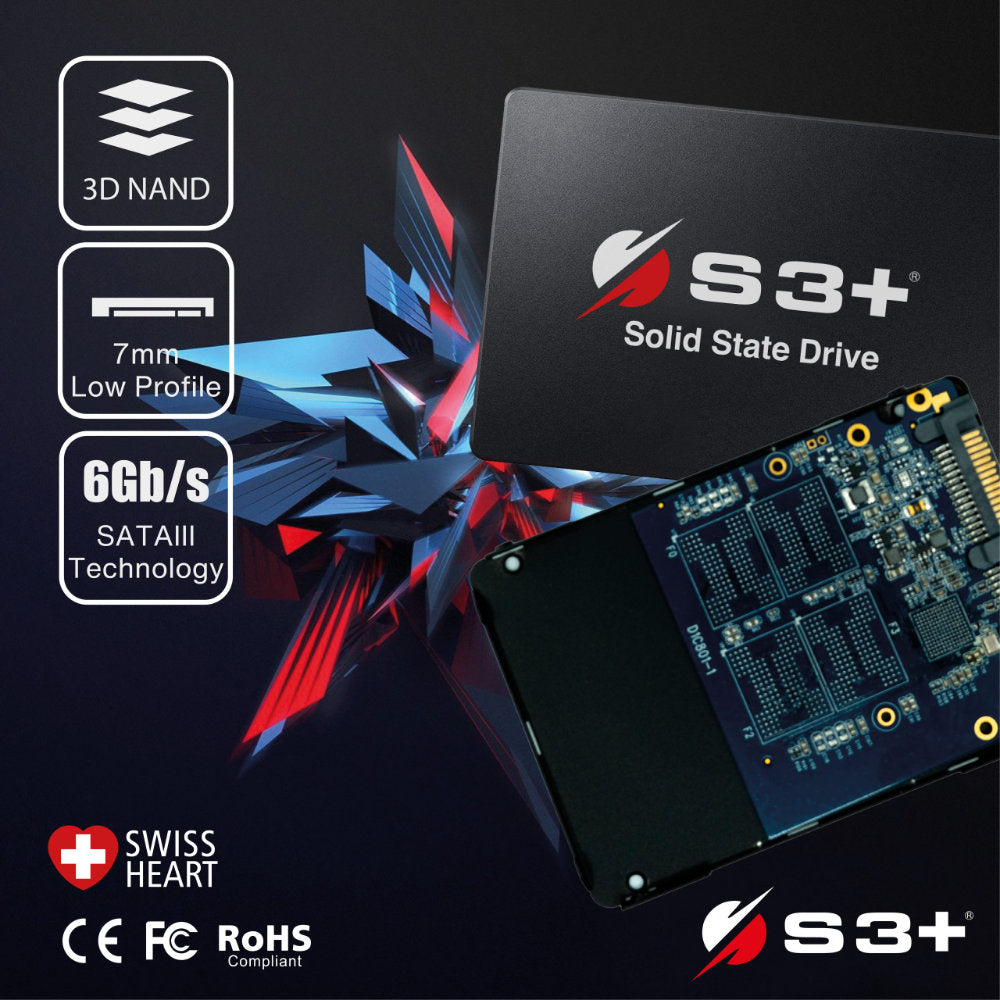 SSD S3 Plus 480GB 2,5" SATA III 6Gb/s S3SSDC480 Leitura 550MB/s Gravação 500MB/s
