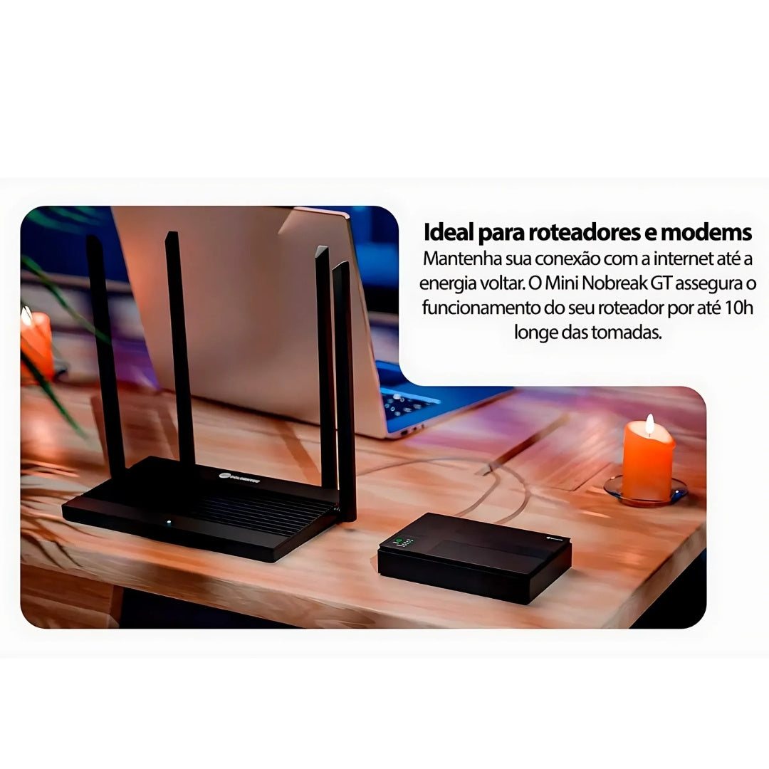 Mini Nobreak UPS 18W, Bivolt, 9/12/15/24V, Bateria 10.400mAH Para Roteadores, Câmera de segurança - 65905