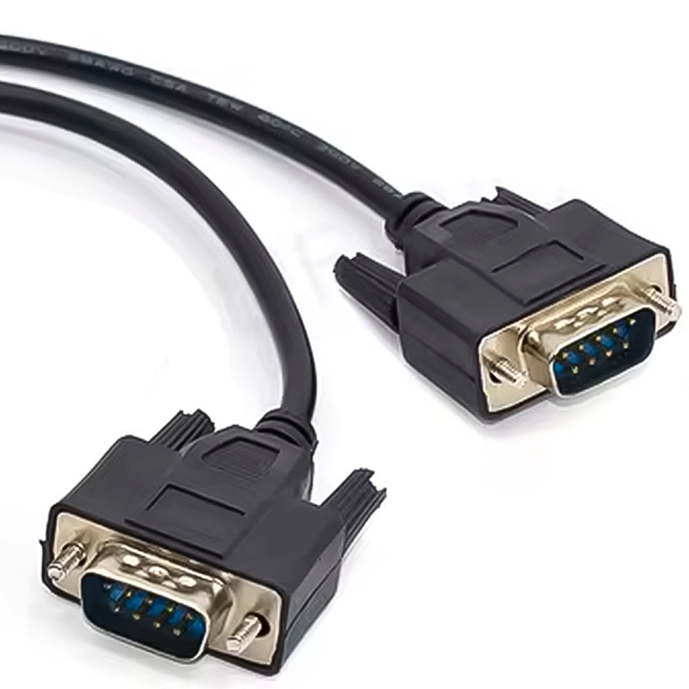 Cabo Serial 9 Pinos, 2 Machos x 1 Femea, 30 Centímetros, RS323 DB9 - Preto