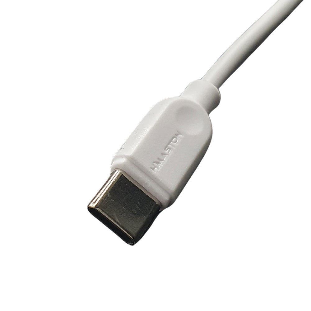 Carregador Tipo-C Turbo H'maston, Tipo-C, 4.8A, Com Duas Entradas, Y45-3 -Branco