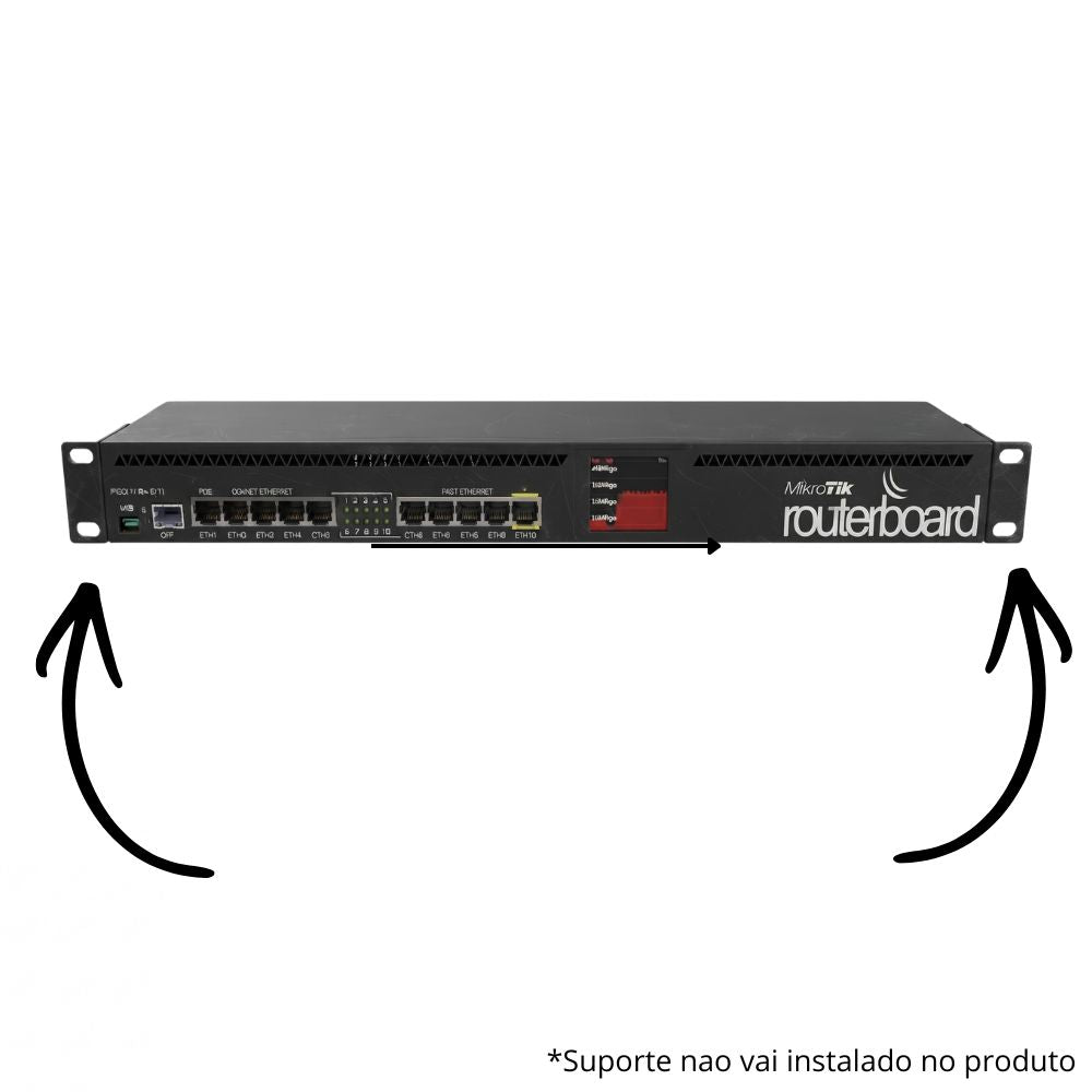 MikroTik RB2011UiAS-RM Router Board 10 Portas Gigabit + SFP 1U Rack com PoE e Gerenciamento Avançado - Seminova