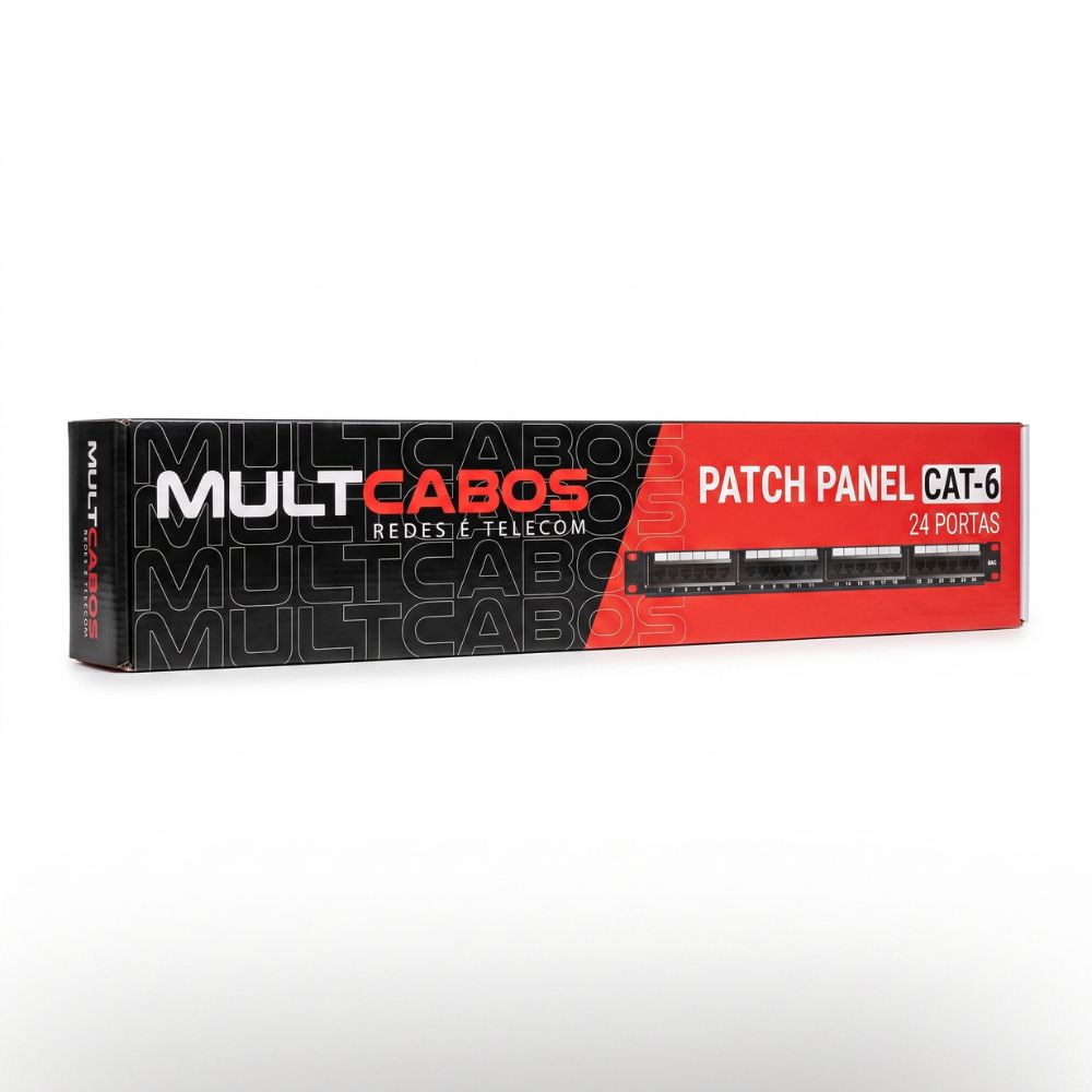 Patch Panel  24 Portas Cat6 Rj45 Certifica Fluke Rede