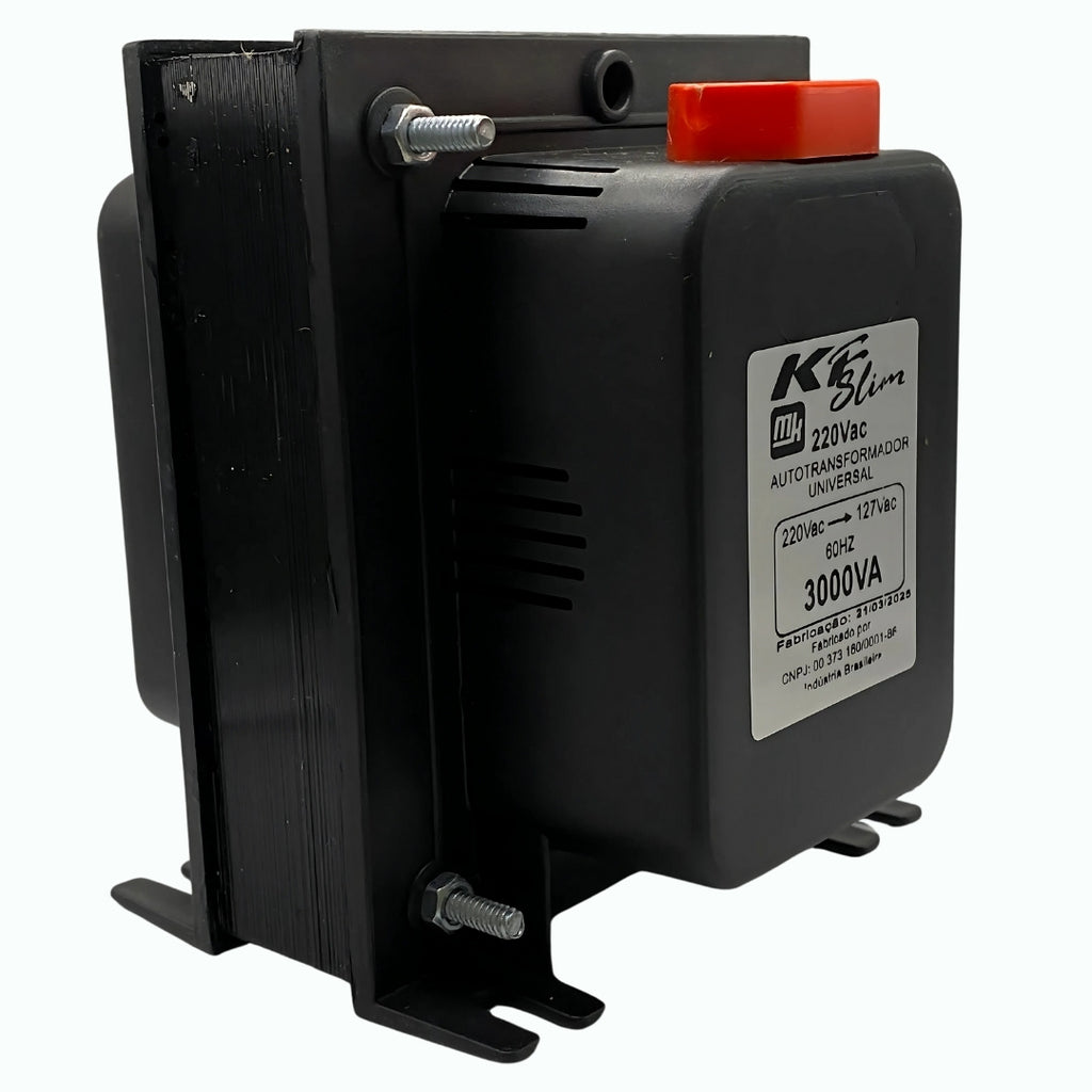 Autotransformador  KF, Bivolt 110/220V, 3.000VA, Slim, Preto - TRF0897