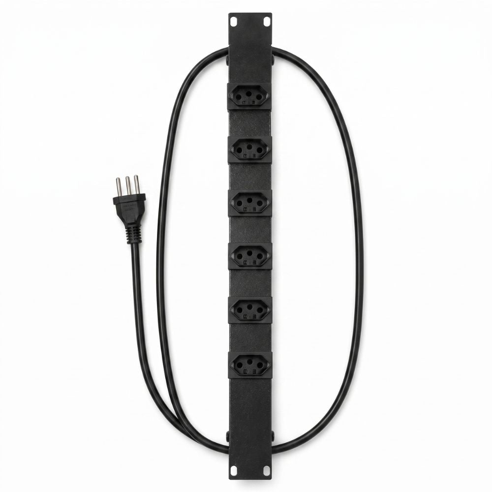 Régua 19 de 6 Posições, 10 Amperes, Para Rack Servidor - MAX ELETRON