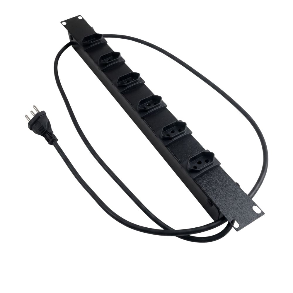 Régua 19 de 6 Posições, 10 Amperes, Para Rack Servidor - MAX ELETRON