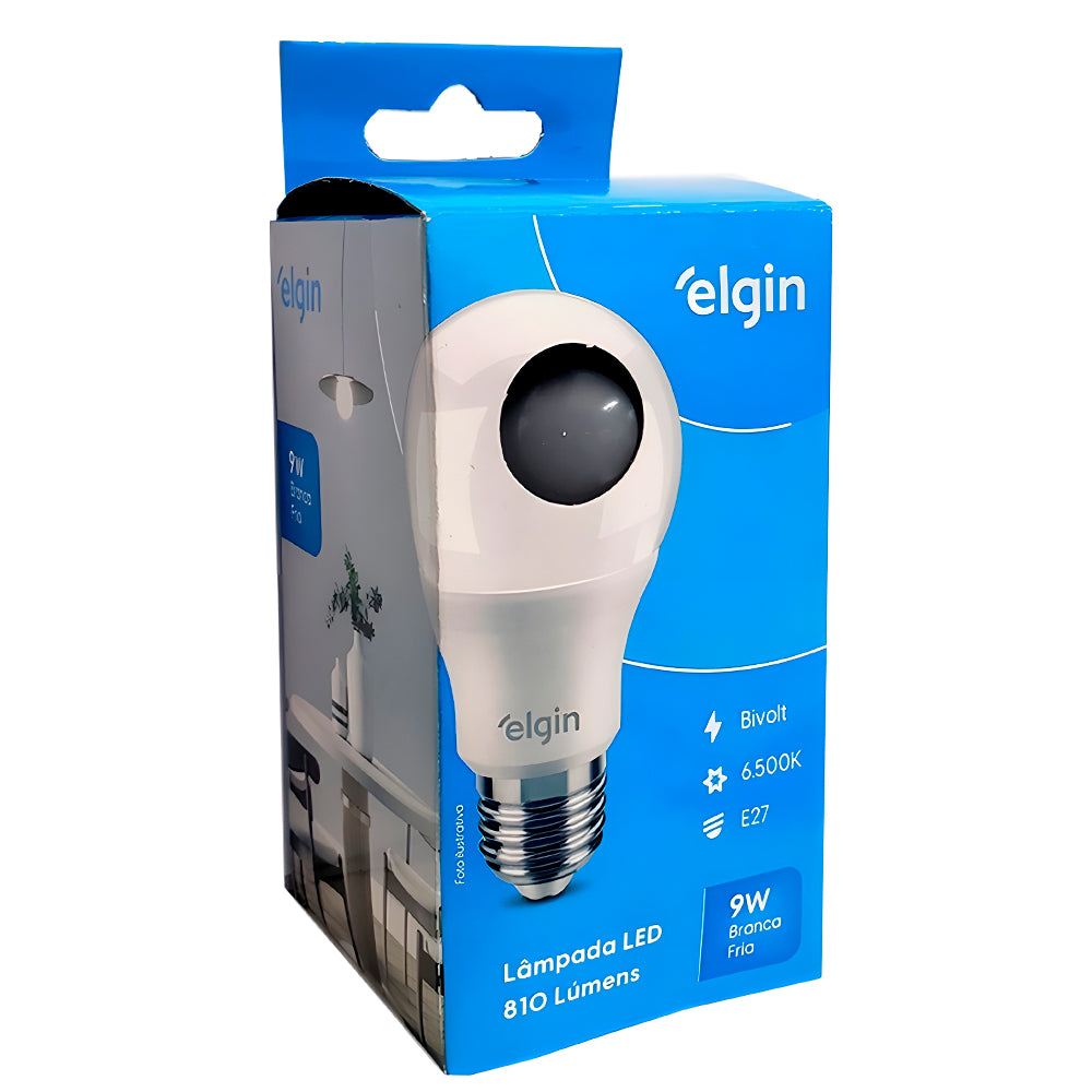 Lâmpada Bulbo LED 9W, 810 Lúmnes, A60 Bivolt, 6500K Branca Fria, Soquete E27, Elgin - 48BLED2F09YU