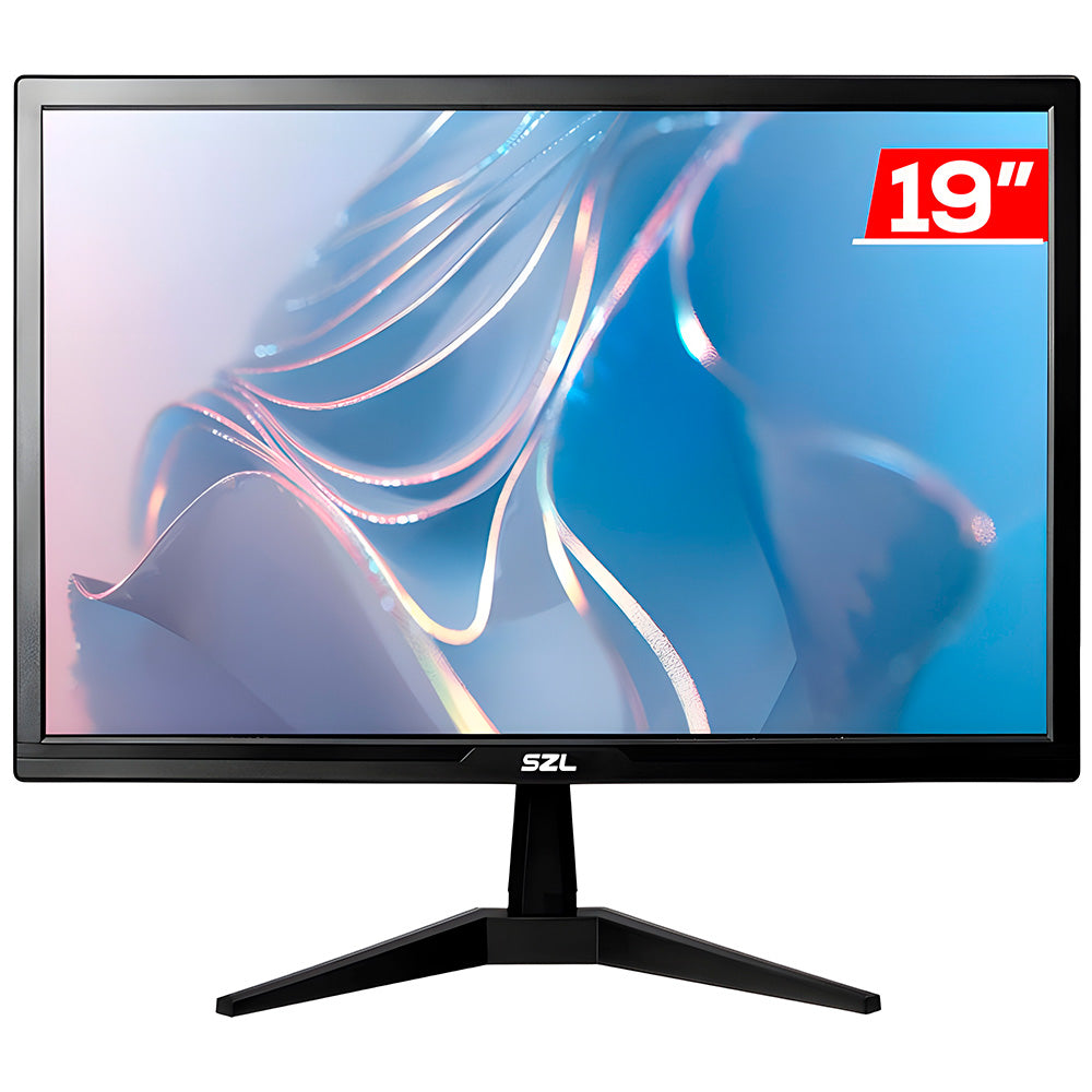 Monitor LED 19 Polegadas, SZL 19 TN, HD, 3ms, 75Hz, HDMI/VGA, SZL-SZL19-BL01