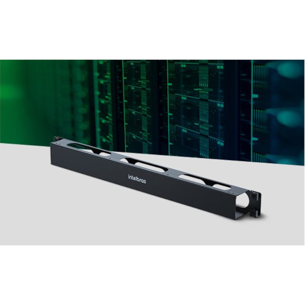 Organizador de Cabos Intelbras OCH1U, 1U Horizontal, 80mm, Compatível com Racks Padrão 19