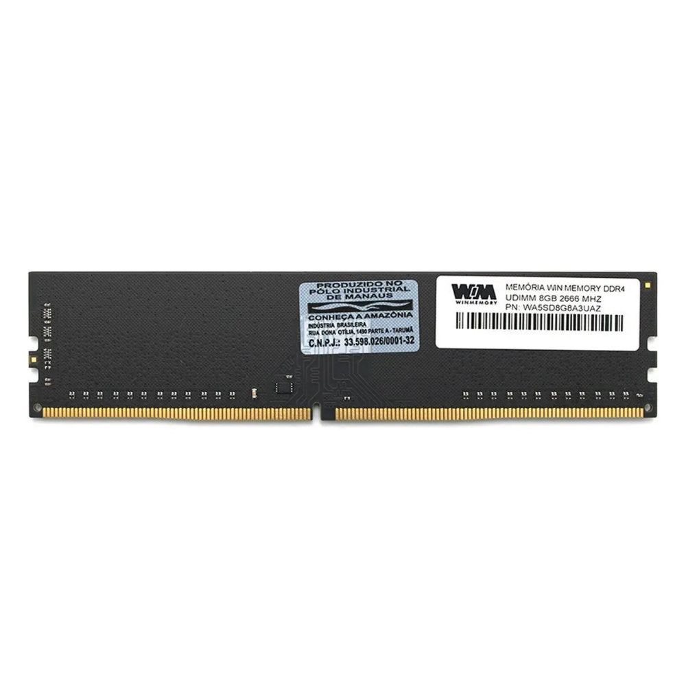 Memória RAM Desktop 8GB 2666Mhz DDR4, UDIMM, Win Memory, WA5SD8G8A3UAZ