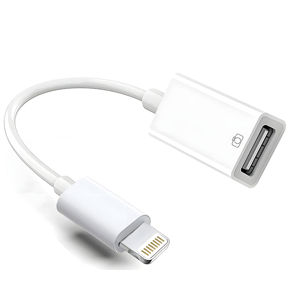 Adaptador OTG USB 3.0 (Fêmea) Para Lightning (Macho), Transmissão de Alta Velocidade, ZHQ-11, H'Maston, Branco