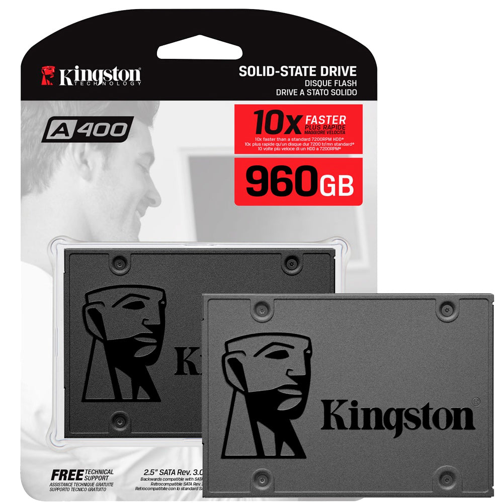 HD SSD Kingston 960GB SA400S37/960G, SATA III 2.5", Leitura 500MB/s, Gravação 450MB/s