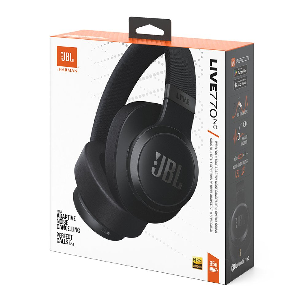 Fone de Ouvido Sem Fio JBL Live 770NC Bluetooth com Cancelamento de Ruído Adaptativo - Preto