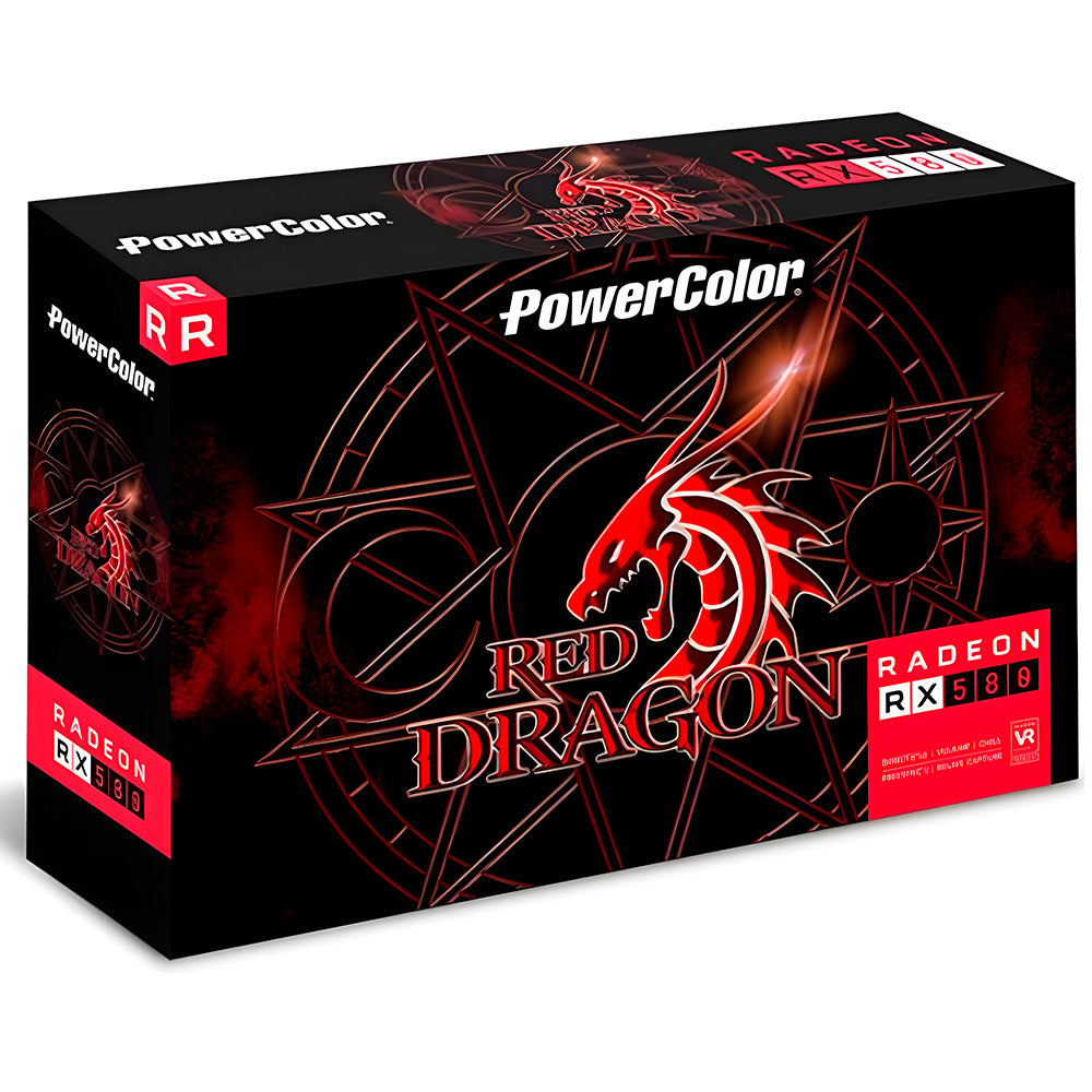 Placa de Vídeo RX 580 PowerColor Red Dragon AMD Radeon, 8GB GDDR5  256Bits- AXRX 580 8GBD5-DHD