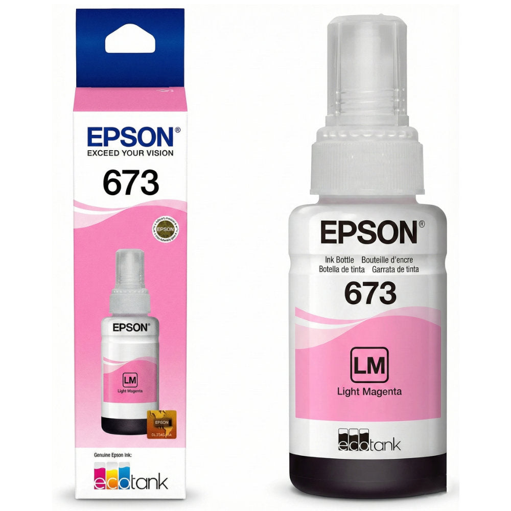 Refil de Tinta Epson 673 Magenta Claro 5.400 Páginas 70ml, Para L800 / L805/ L810/ L850/ L1800 (Cx)