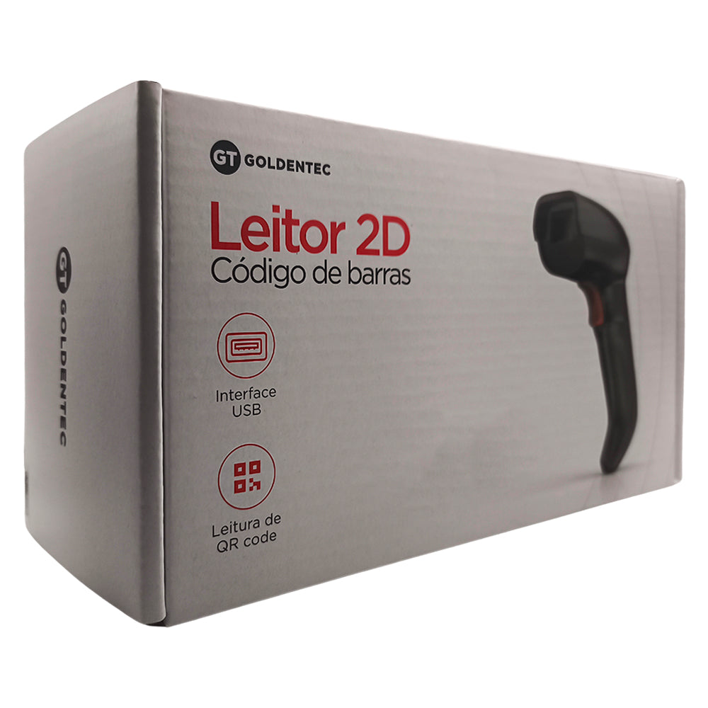 Leitor de Código de Barras 2D, USB 1.6m, Goldentec, 200 Leituras Por Segundo, Produtos, QR Code e NFe, GT-63883