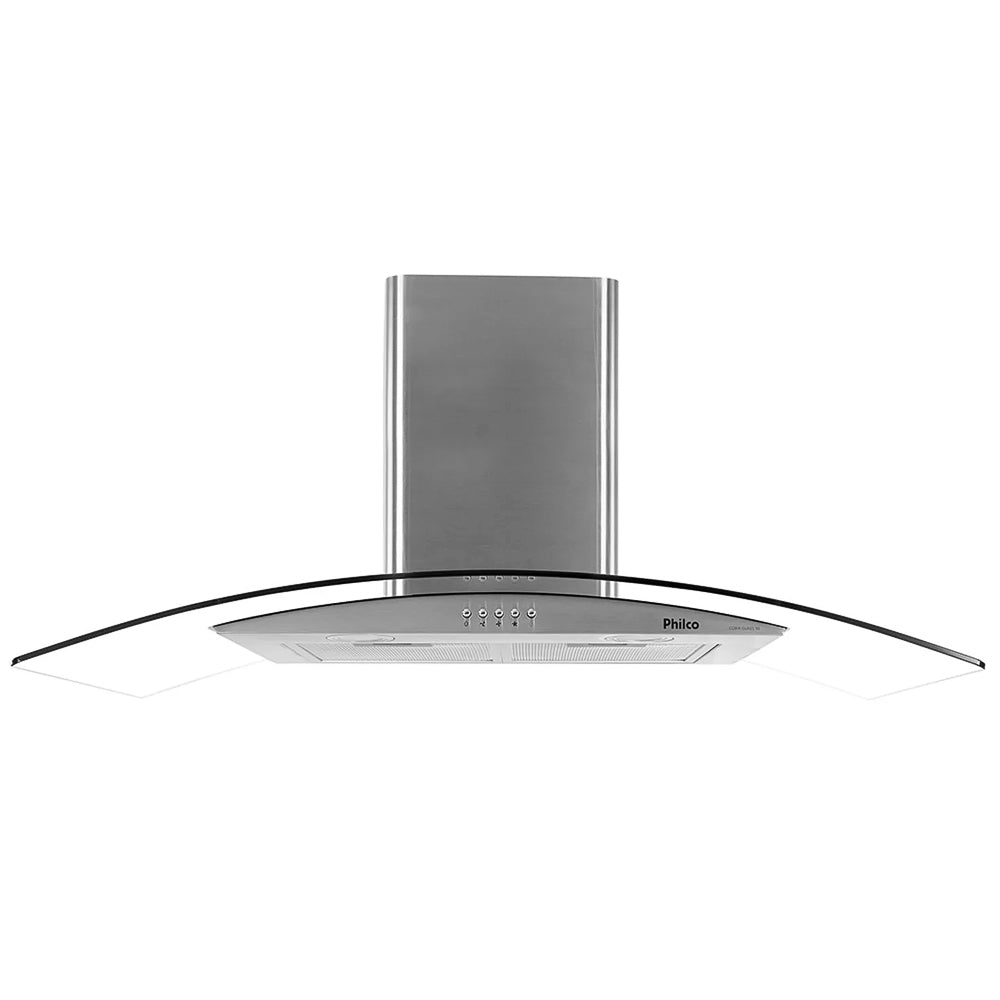 Coifa Depurador Glass Philco PC090G, Curva 90cm Inox Dupla Filtragem 220v