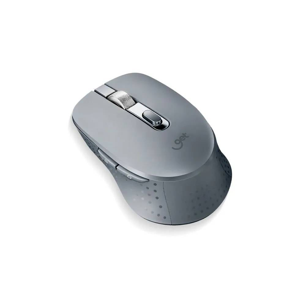 Mouse Sem Fio Bluetooth 5.1 USB, Recarregável Get Silence, 7 botões, 1600DPI, Grafite