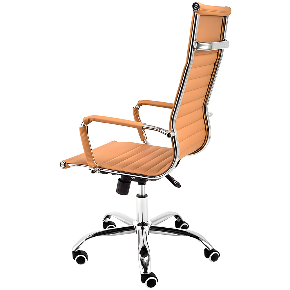 Cadeira de Escritório Presidente Com Função Relax e Base Giratória Moob Boston (Caramelo)