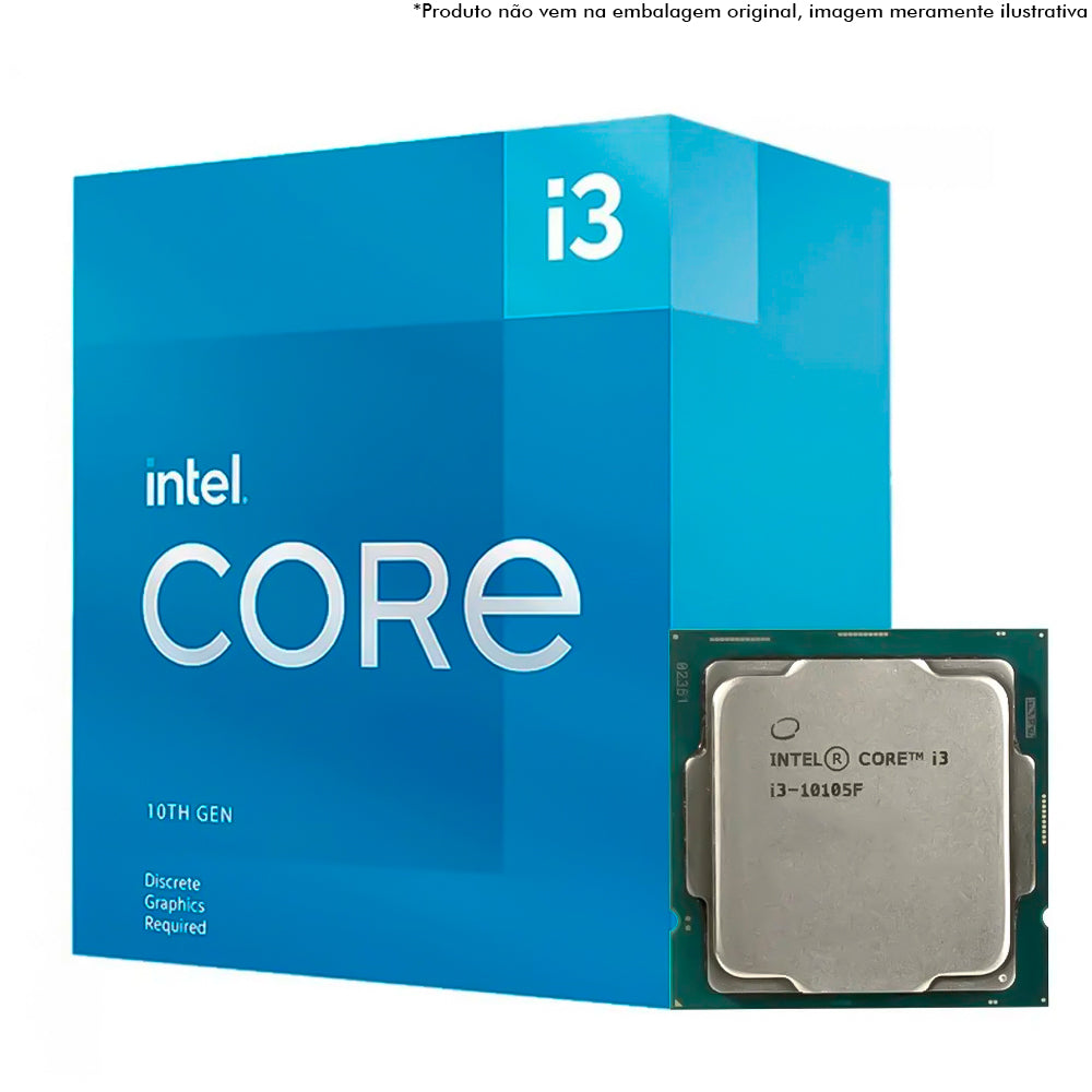 Processador Intel Core i3-10105F, 3.7GHz (4.4GHz Max Turbo), Cache 6MB, Quad Core, 8 Thread, LGA 1200 - BX8070110105F