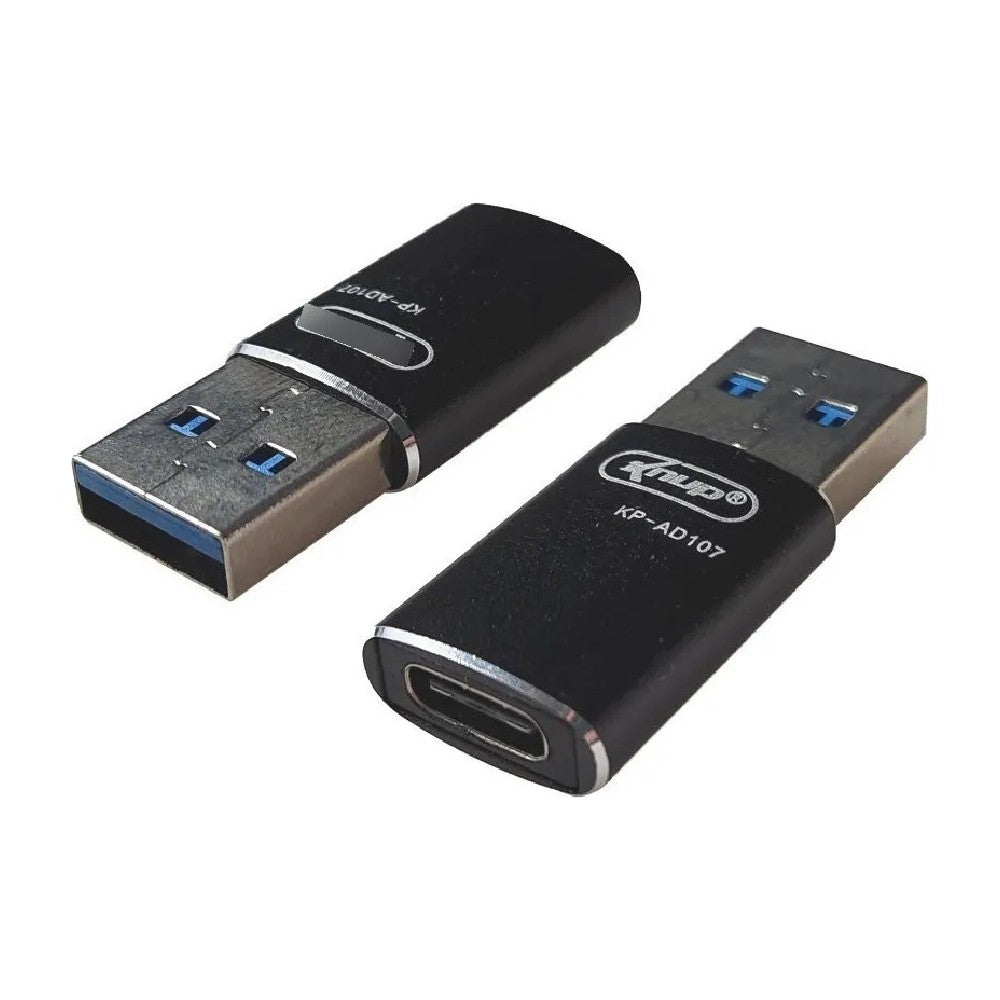 Adaptador OTG USB 3.0 KNUP KP-AD107 - Conversor Plug USB-C Fêmea p/ USB-A Macho