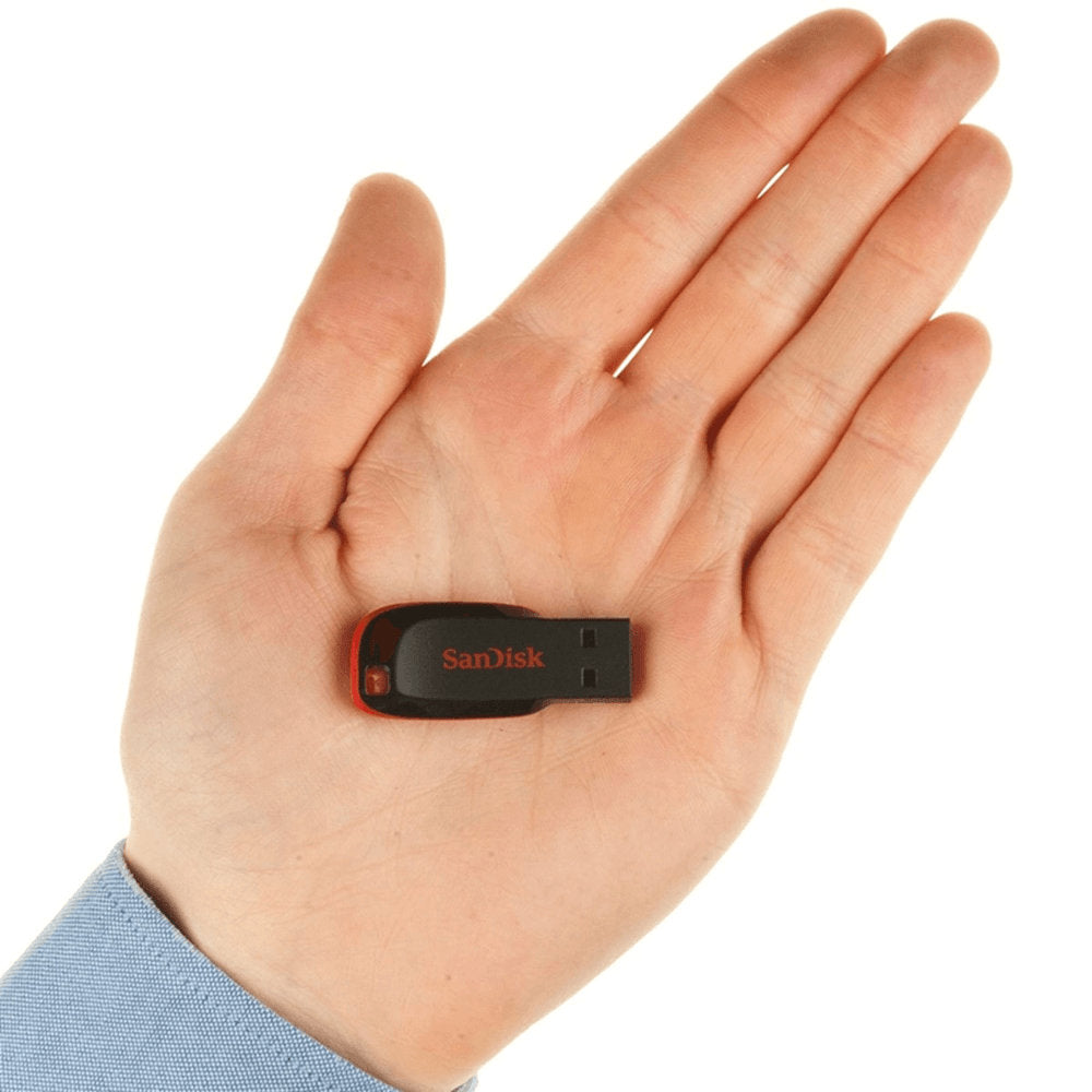 Pendrive SanDisk Cruzer Blade 64GB USB 2.0 Plug & Play Preto Vermelho c/ SecureAccess FAT32 SDCZ50-064G-B35