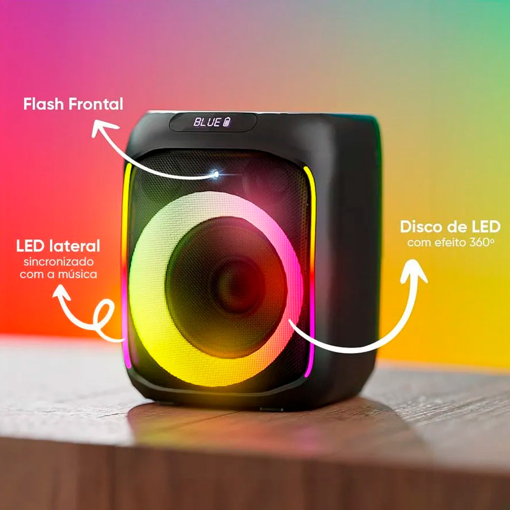 Caixa de Som Bluetooth TWS 250W Goldentec GT Cube