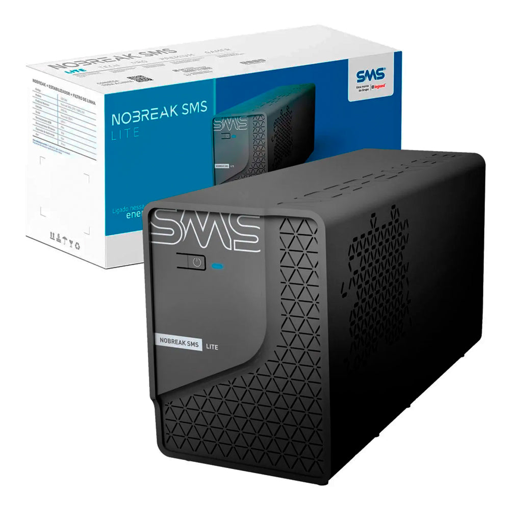 Nobreak Sms Lite, 600VA Monovolt , 4 Tomadas, Entrada e Saída 220V - 0029201