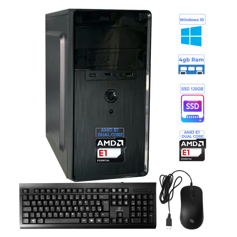 Computador SobralTec Dual Core A68N-2100 E1 -HD SSD 120 Gb -Memória 4 Gb Com Teclado e Mouse