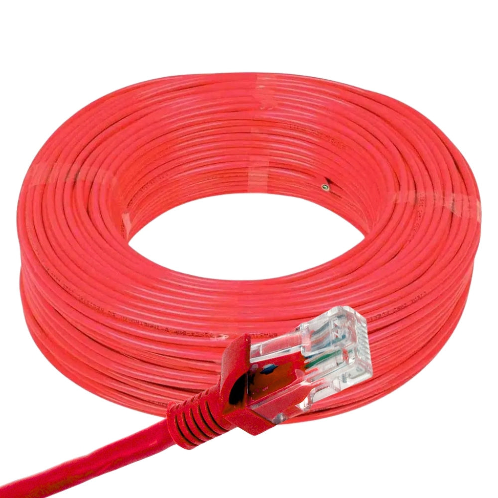 Cabo de Rede Cat.6, PC-ETH6U100, 10 Metros, Patch Cord, PlusCable - Vermelho