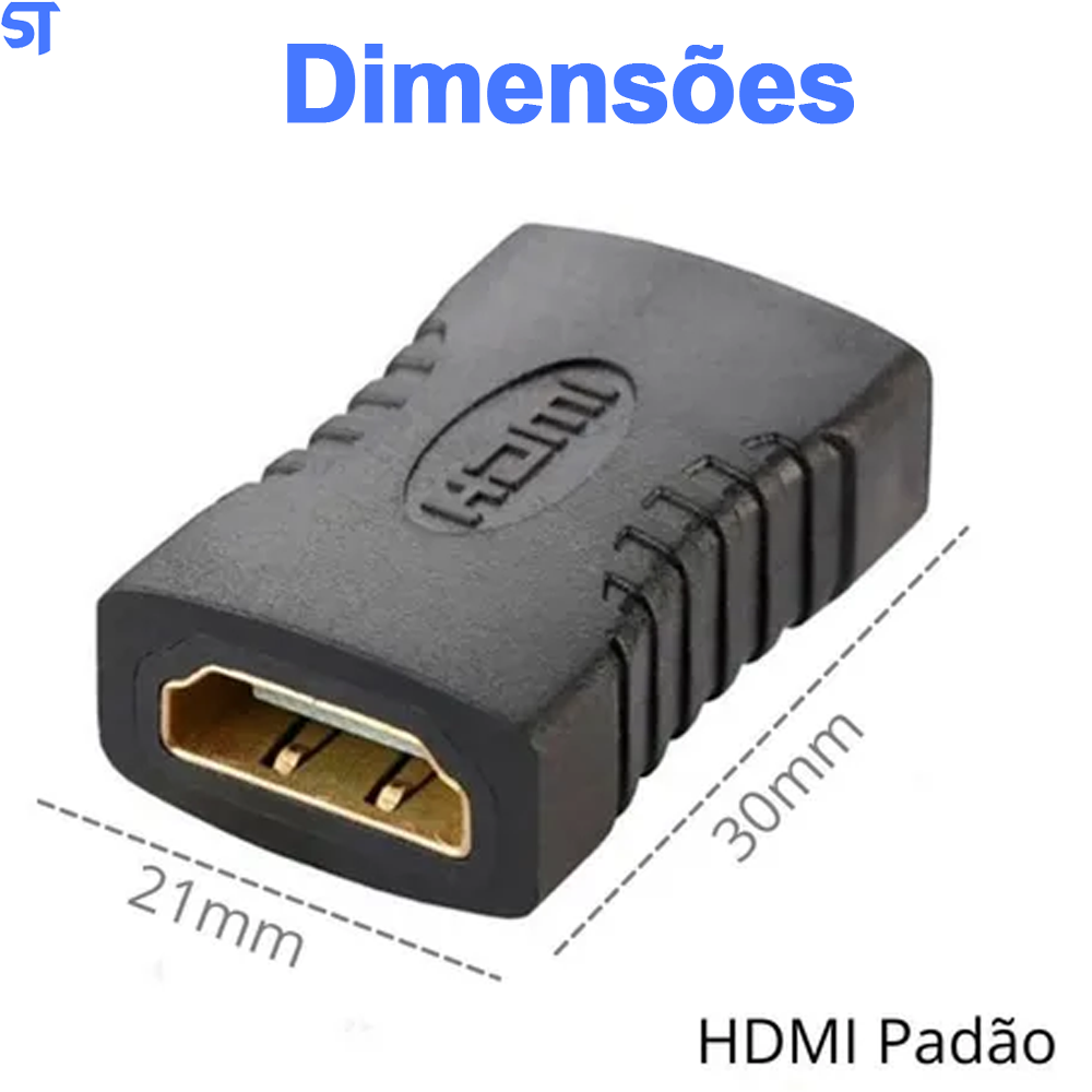 Emenda Hdmi Fêmea x Hdmi Fêmea 4K 2.0 Para PS4/ HDTV/ Computador