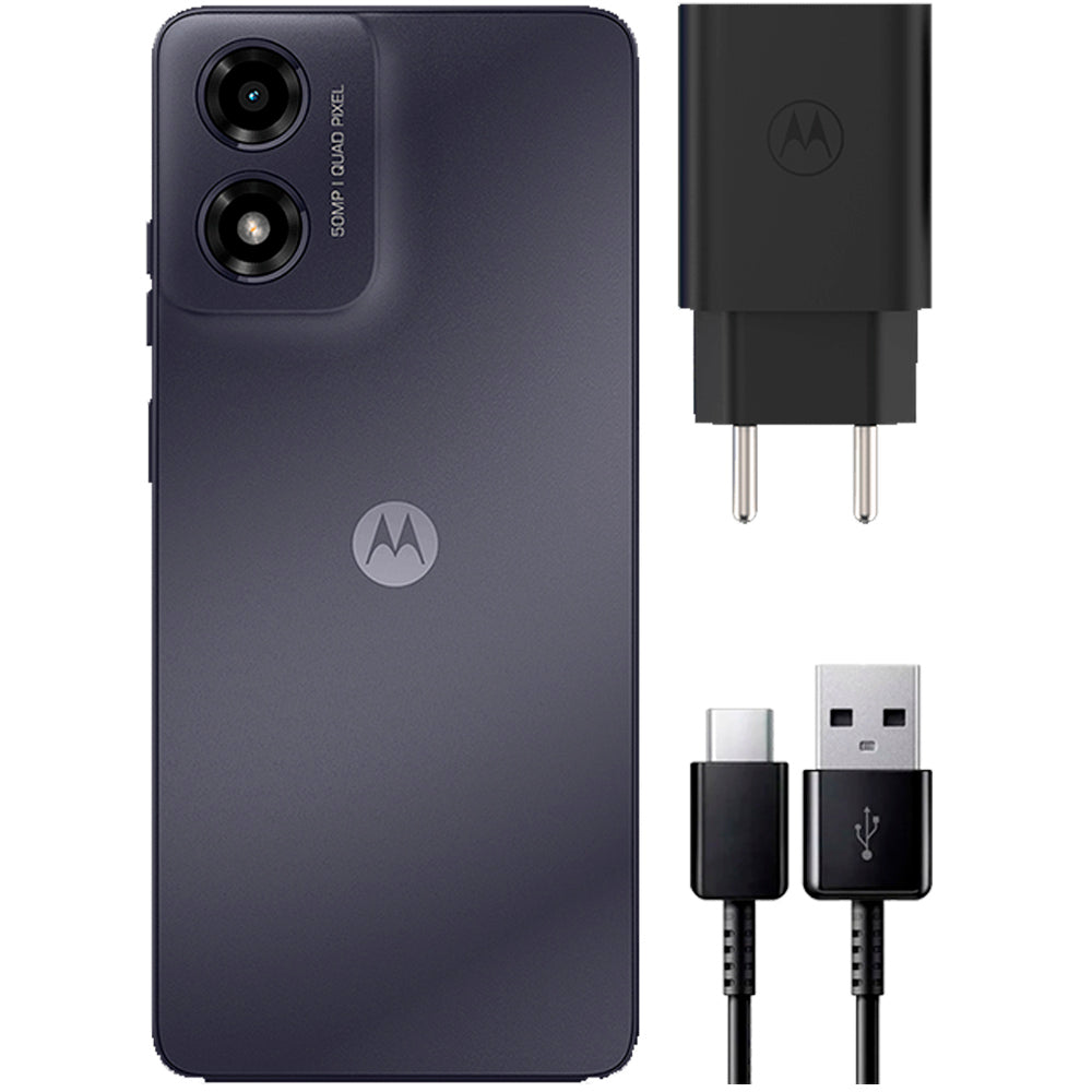 Smartphone Motorola Moto G04S - 128GB 8GB Ram Boost Camera 16MP Com Sensor Moto AI FPS Lateral Grafite