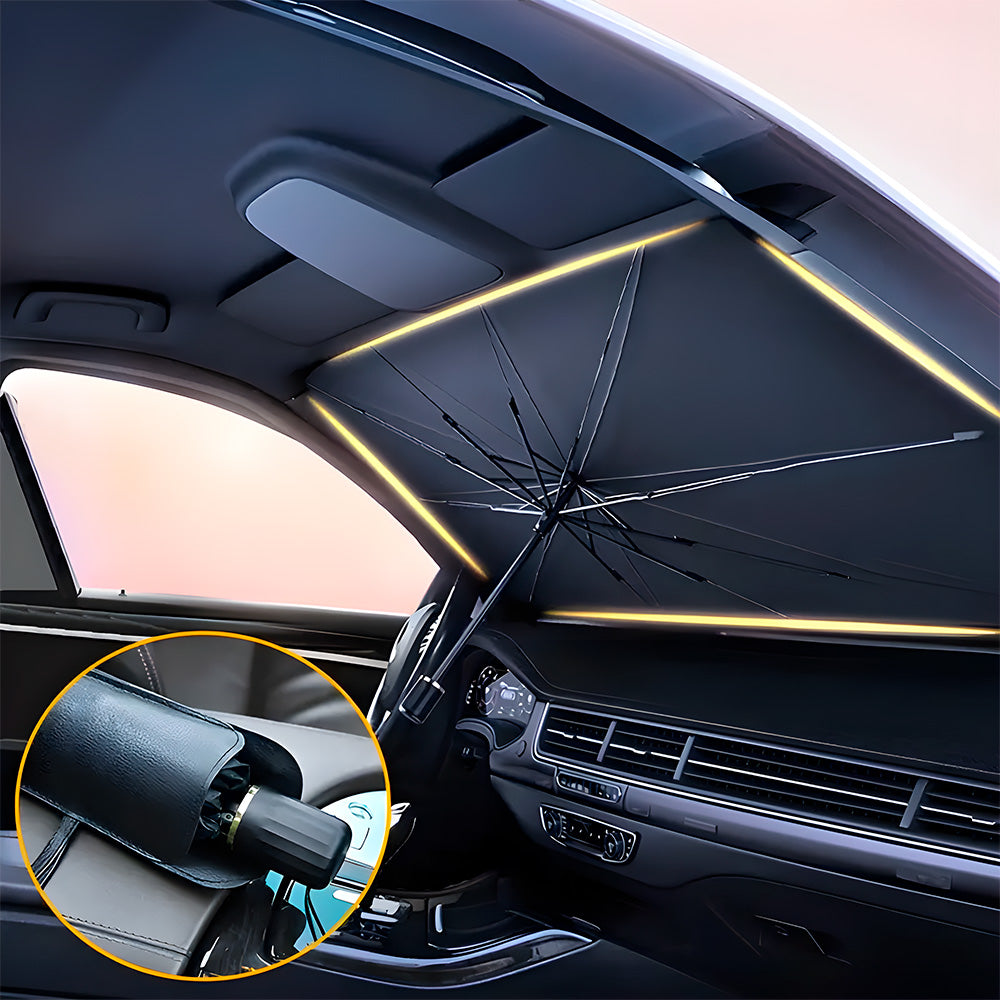 Cobertura Guarda Sol de Carro, Para-Brisa, Dobrável, Proteção UV, Preto