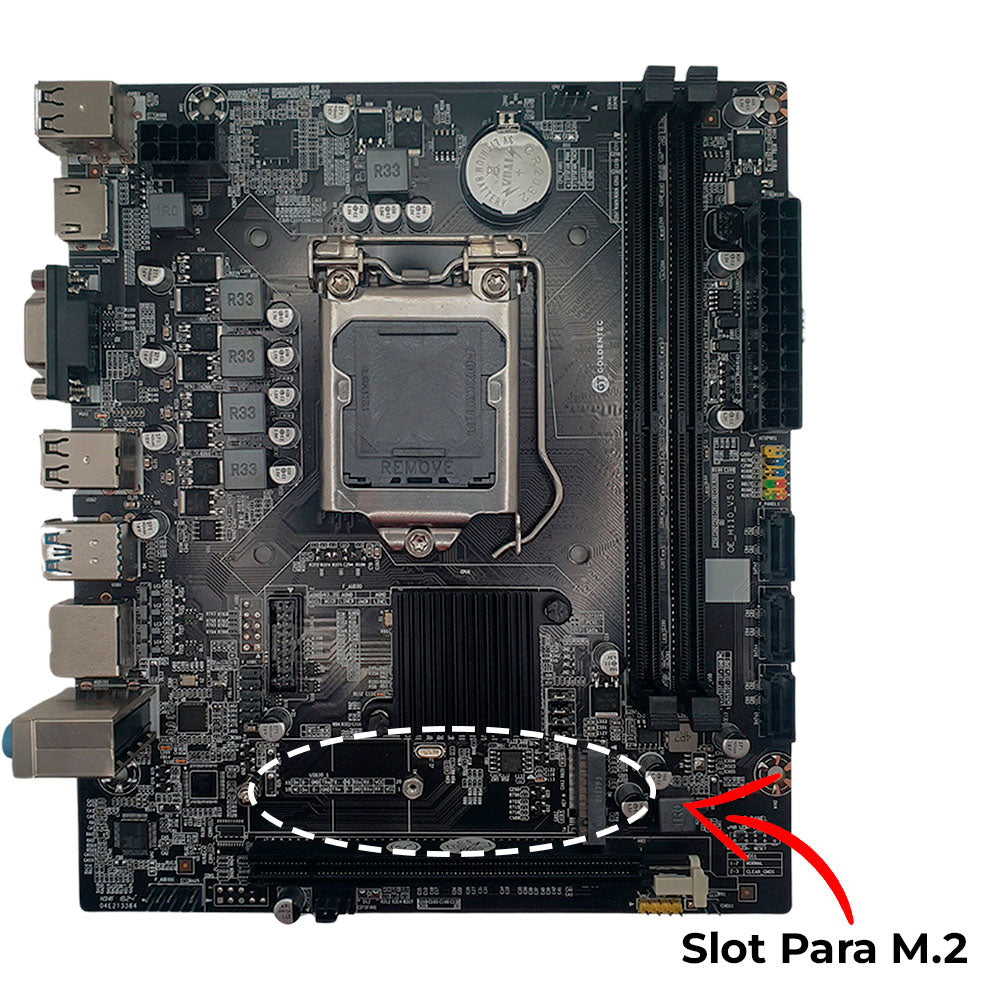 Kit Placa Mãe H110 Com Cooler 1151, Processador i3-6100, Memória RAM 8GB DDR4, SSD 256GB