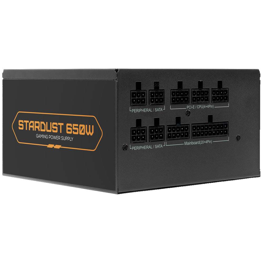 Fonte ATX V3.0 Gamer 650W Stardust Full Modular Certificação Cybenetics Bronze PFC Ativ Bivolt Automático 100-240V AC