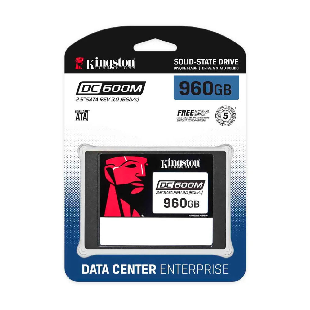 SSD Kingston DC600M 960GB, SATA III 2.5", Leitura 560MB/s, Gravação 530MB/s, NAND 3D TLC, Enterprise para Servidores