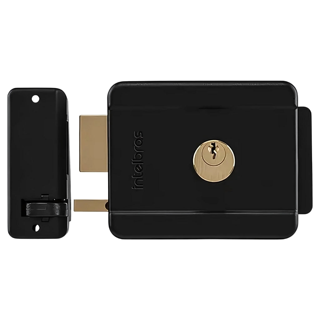 Fechadura Elétrica de Sobrepor FX 500 Intelbras, Cilindro Fixo 40 mm, Compacta, Aço – Preto