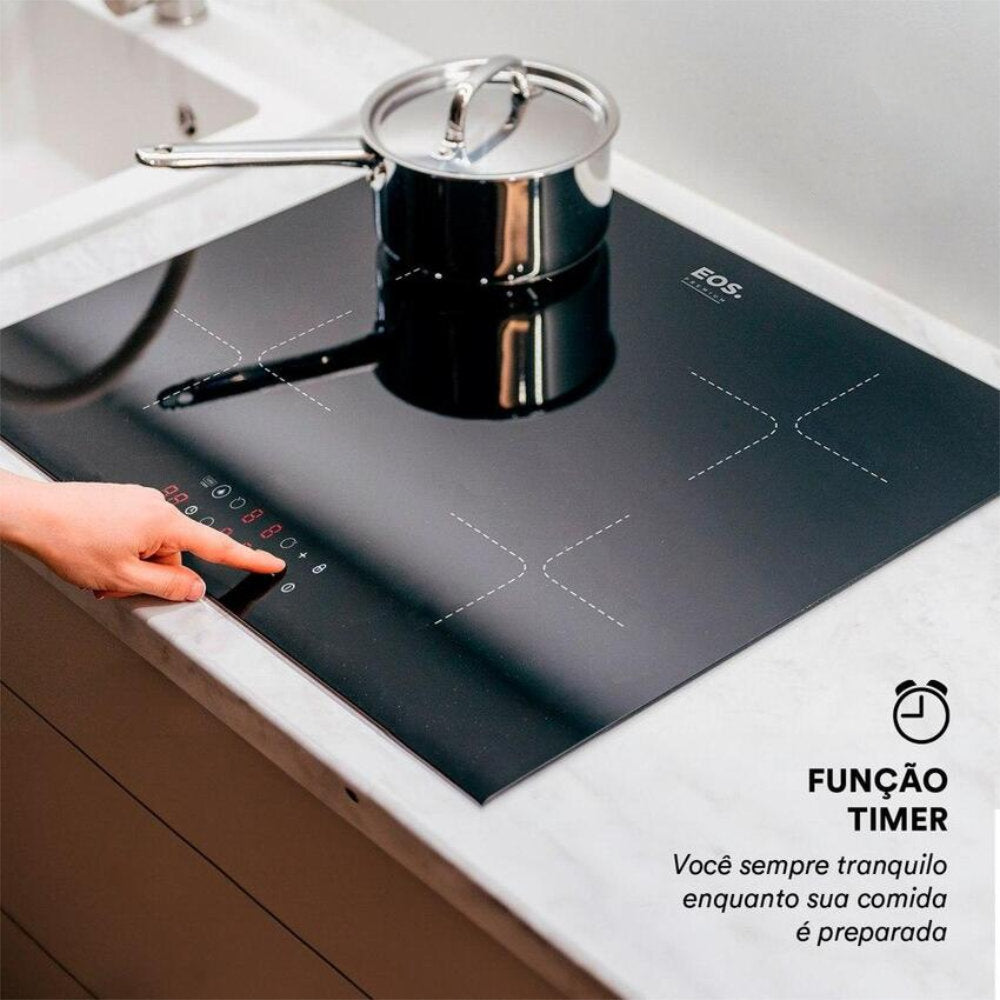 Cooktop de Indução 4 Bocas EOS com Painel Touch Preto 7200W ECI04EP3 220V