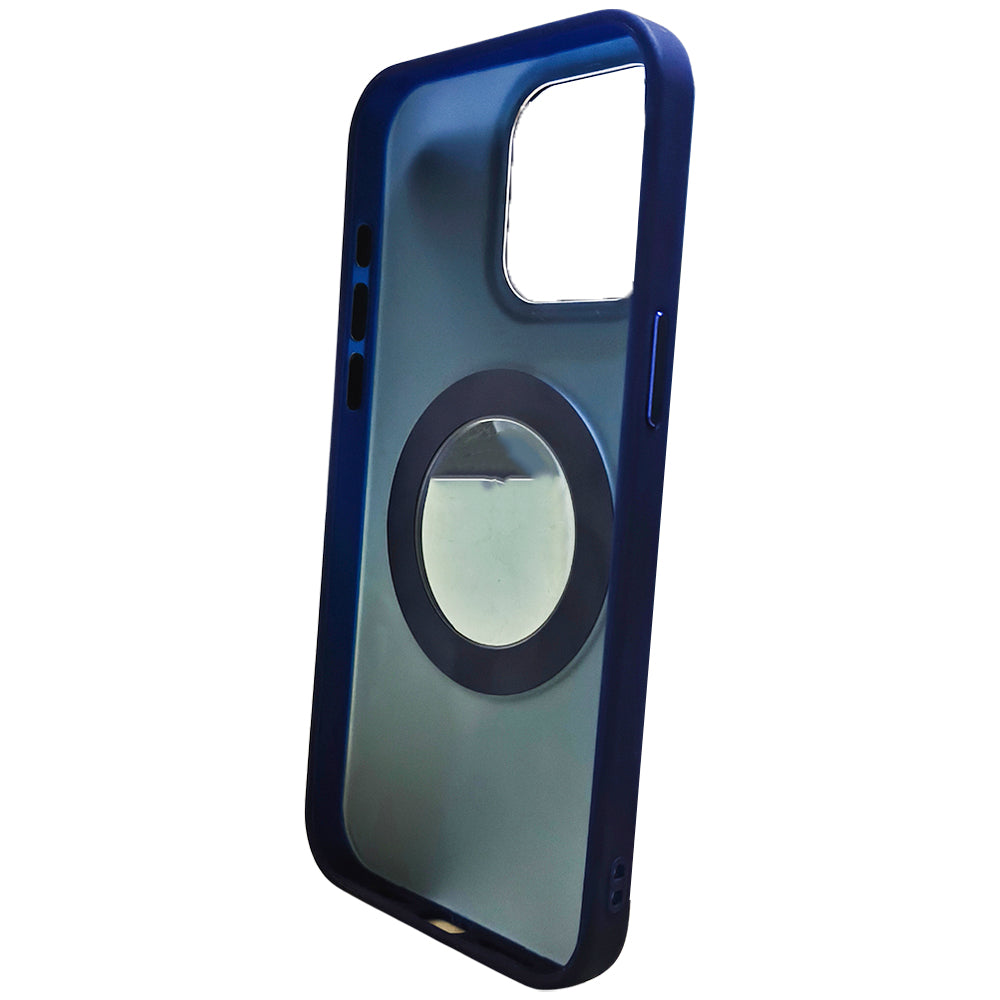 Capa Para iPhone 15 Pro Max, Suporte Para Carregamento Magnético, Azul, BGM