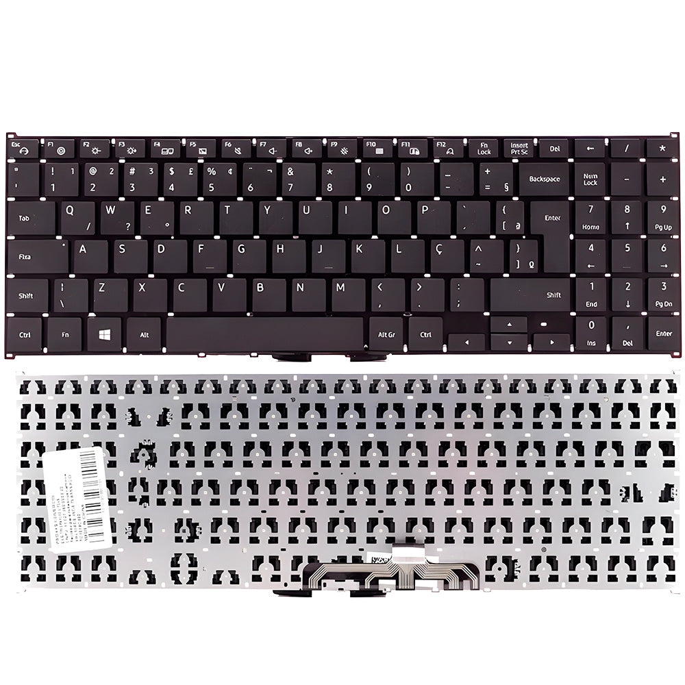 Teclado Notebook Samsung NP550XCJ/XED, Book E30, NP550XCJ-KT1BR, NP550XCJ-KO1BR, Com "Ç", Teclado Numérico, Preto