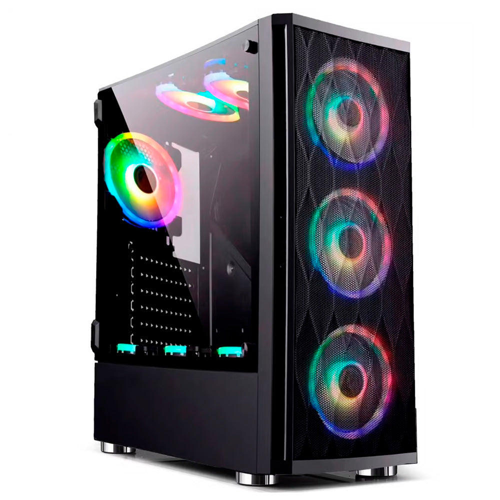 Gabinete Gamer BG-025 Bluecase, Lateral Vidro Temperado, Mid Tower, S/FTE, USB 3.0, Preto